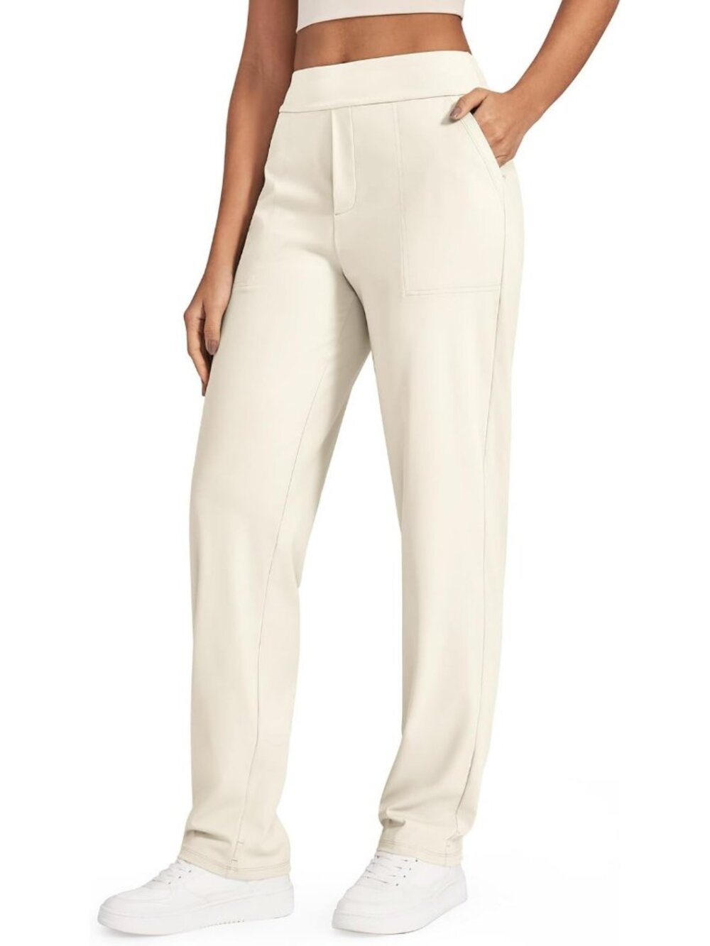 Stylish Women's Work Pants with Pockets | Yoga Straight Leg Design, ShiftReady